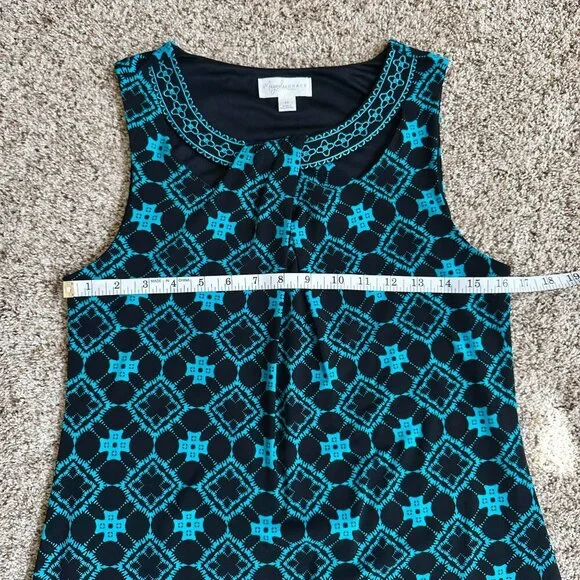 Little Black Dress with Pop of Color Sleeveless  Dress Size M Shift Sheath - Picture 7 of 16